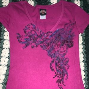 Woman’s Harley Davidson V-neck Short Sleeve Top